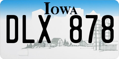 IA license plate DLX878