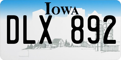 IA license plate DLX892