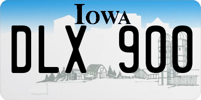 IA license plate DLX900