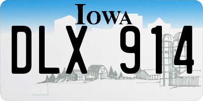 IA license plate DLX914