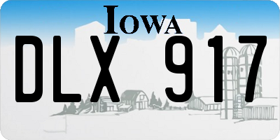 IA license plate DLX917