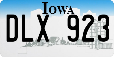 IA license plate DLX923
