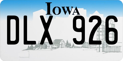 IA license plate DLX926