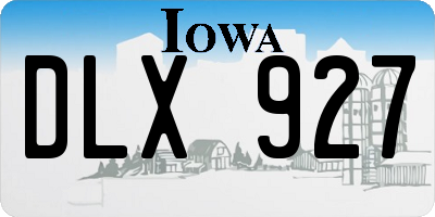 IA license plate DLX927