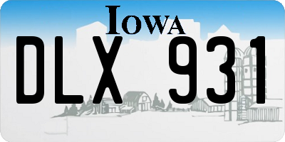 IA license plate DLX931