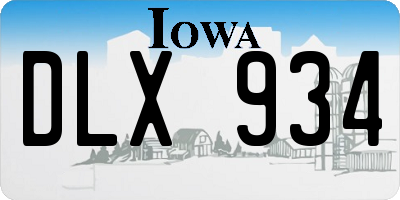 IA license plate DLX934