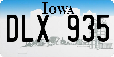 IA license plate DLX935