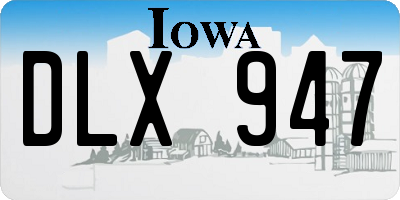 IA license plate DLX947