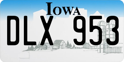 IA license plate DLX953