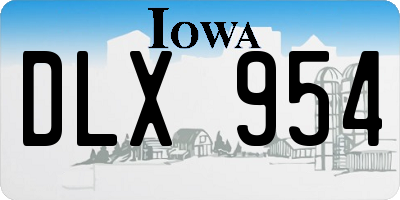 IA license plate DLX954