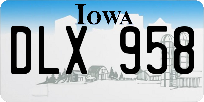 IA license plate DLX958