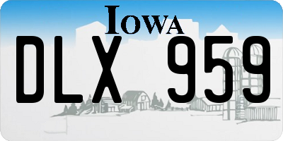 IA license plate DLX959