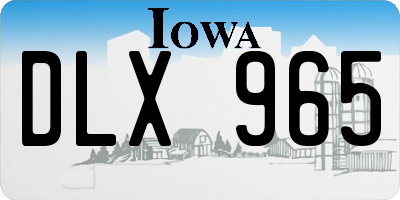 IA license plate DLX965