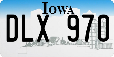 IA license plate DLX970