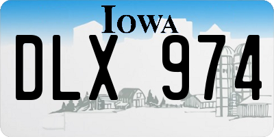 IA license plate DLX974
