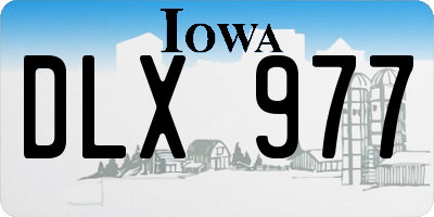 IA license plate DLX977