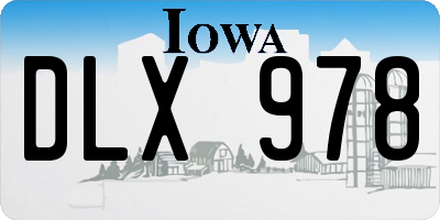 IA license plate DLX978