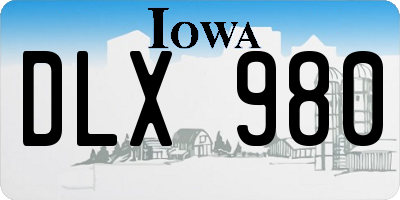 IA license plate DLX980