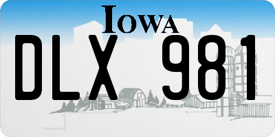 IA license plate DLX981