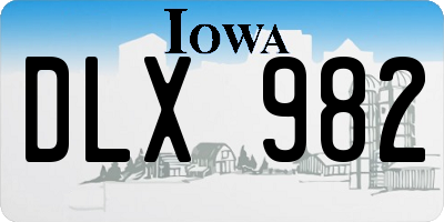 IA license plate DLX982