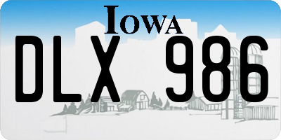 IA license plate DLX986