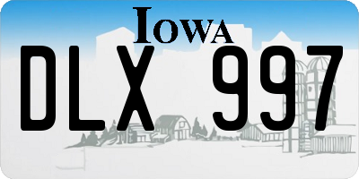 IA license plate DLX997