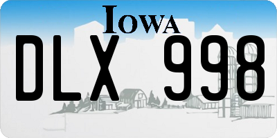 IA license plate DLX998