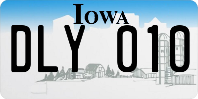 IA license plate DLY010