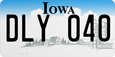 IA license plate DLY040