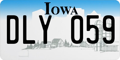IA license plate DLY059
