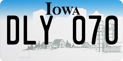 IA license plate DLY070