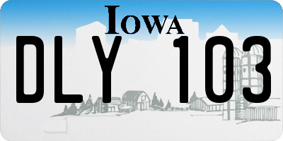 IA license plate DLY103