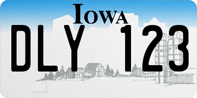 IA license plate DLY123