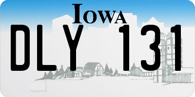 IA license plate DLY131