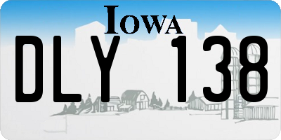 IA license plate DLY138
