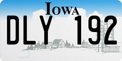 IA license plate DLY192