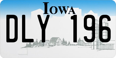 IA license plate DLY196