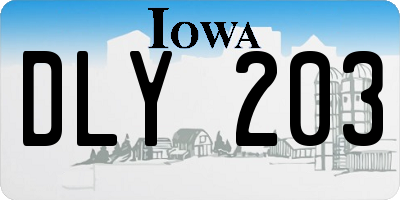 IA license plate DLY203
