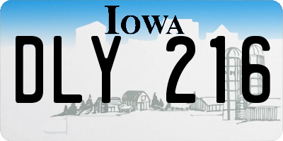 IA license plate DLY216