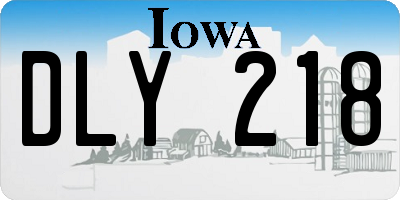 IA license plate DLY218