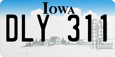 IA license plate DLY311