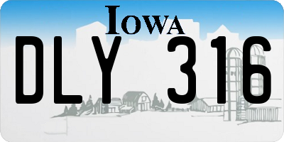 IA license plate DLY316