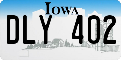IA license plate DLY402