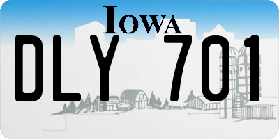IA license plate DLY701