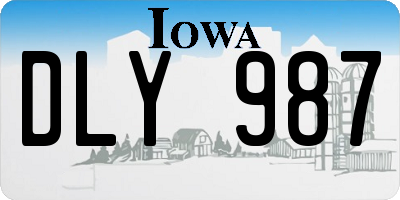 IA license plate DLY987