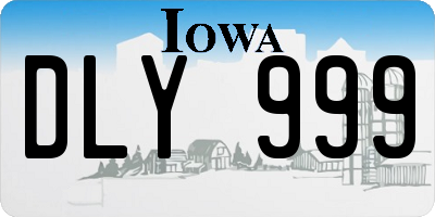 IA license plate DLY999