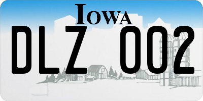 IA license plate DLZ002