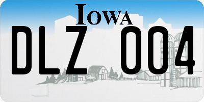 IA license plate DLZ004