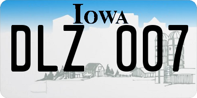 IA license plate DLZ007