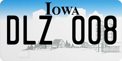 IA license plate DLZ008